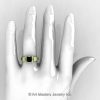 Modern Classic 14K Green Gold 1.0 CT Black Diamond Engagement Ring Wedding Ring R36N-14KGGBD-4