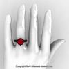 Modern Antique 14K Black Gold 3.0 Carat Ruby Solitaire Wedding Ring R214W-14KBGR-5