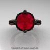 Modern Antique 14K Black Gold 3.0 Carat Ruby Solitaire Wedding Ring R214W-14KBGR-4