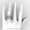 Classic 14K White Gold 1.0 Ct Champagne and White Diamond Solitaire Engagement Ring R323-14KWGDCHD-4