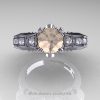 Classic 14K White Gold 1.0 Ct Champagne and White Diamond Solitaire Engagement Ring R323-14KWGDCHD-3