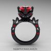 Modern Antique 14K Black Gold 3.0 Carat Ruby Solitaire Wedding Ring R214W-14KBGR-2