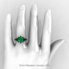 Art Masters Cobra 14K Black Gold 3.0 Ct Emerald Engagement Ring R602-14KBGBEM-2