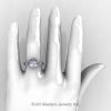 Art Masters Caravaggio 14K White Gold 1.0 Ct White Sapphire Diamond Engagement Ring R606-14KWGDWS-4