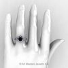 Art Masters Caravaggio 14K White Gold 1.0 Ct Black and White Diamond Engagement Ring R606-14KWGDBD-4