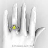 Art Masters Caravaggio 14K White Gold 1.0 Ct Yellow Sapphire Diamond Engagement Ring R606-14KWGDYS-4