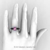 Caravaggio 14K Black Gold 1.0 Ct Light Pink Sapphire Solitaire Engagement Ring R607-14KBGLPS-4