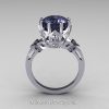 Classic Tatyana 14K White Gold 3.0 Ct Russian Alexandrite Princess CZ Solitaire Wedding Ring R303-14WGCZAL