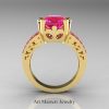 Modern-Vintage-14K-Yellow-Gold-Pink-Sapphire-Solitaire-Ring-R102-14KYGPS-F
