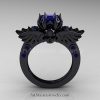 Art-Masters-Winged-Skull-14K-Black-Gold-1-Carat-Blue-Sapphire-Engagement-Ring-R613-14KBGBS-F
