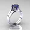 Neomodern-14K-White-Gold-1-5-Carat-Princess-Blue-Sapphire-Engagement-Ring-R389-14KWGBS-P