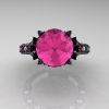 Classic-French-14K-Black-Gold-Pink-Sapphire-Diamond-Solitaire-Wedding-Ring-R401-14KBGDPSS-T