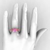 Classic French 14K Rose Gold 3.0 Carat Light Pink Sapphire Solitaire Wedding Ring R401-14KRGLPS