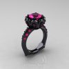 Galatea Classic 14K Black Gold 3.0 Ct Pink Sapphire Wedding Ring AR114-14KBGPS