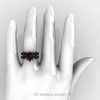 Art Masters Caravaggio 14K Black Gold 1.0 Ct Brown Diamond Engagement Ring Wedding Band Set R623S-14KBGBRD