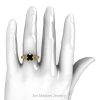 Art Masters Caravaggio 14K Yellow Gold 1.5 Ct Princess Black Diamond Engagement Ring R627-14KYGBD