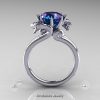 Art Masters 14K White Gold 3.0 Ct Chrysoberyl Alexandrite Diamond Dragon Engagement Ring R601-14KWGDAL
