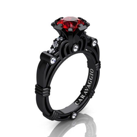 Art-Masters-Caravaggio-14K-Black-Gold-1-Carat-Ruby-Diamond-Engagement-Ring-R623-14KBGDR-P2