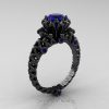 Caravaggio-Renaissance-14K-Black-Gold-1-0-Carat-Blue-Sapphire-Lace-Engagement-Ring-R634-14KBGBS-P