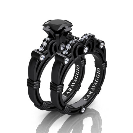 Caravaggio-Jewelry-14K-Black-Gold-1-25-Carat-Princess-Black-Sapphire-Diamond-Engagement-Ring-Wedding-Band-Set-R623PS-14KBGDBLS-P