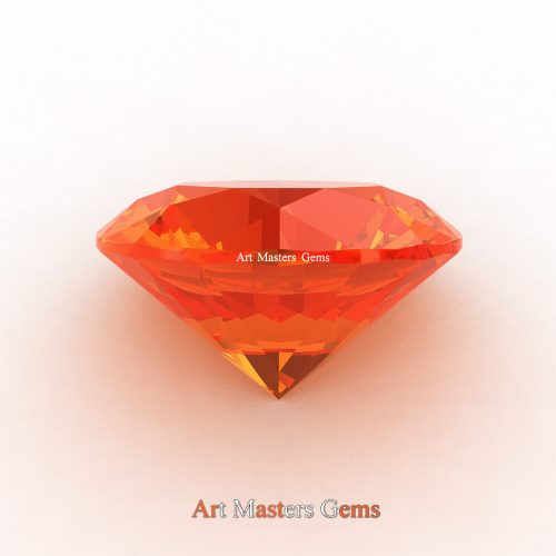 Art Masters Gems Calibrated 1.5 Ct Round Orange Sapphire Created Gemstone RCG0150-OS