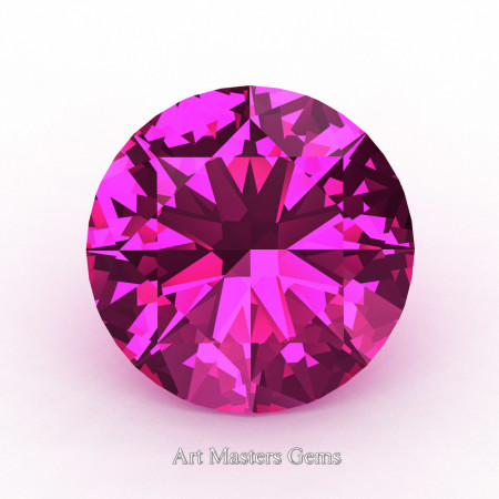 Art Masters Gems Calibrated 2.0 Ct Round Pink Hot Sapphire Created Gemstone RCG0200-HPS