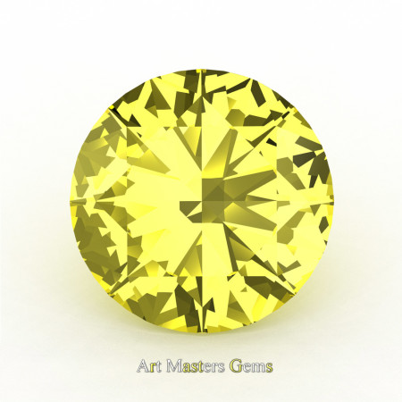 Art Masters Gems Calibrated 4.0 Ct Round Canary Yellow Sapphire Created Gemstone RCG0400-CYS