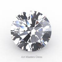Art Masters Gems Standard 4.0 Ct Round White Sapphire Created Gemstone RCG0400-WS