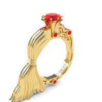 Caravaggio Ready to Wear Venus 14K Yellow Gold 1.0 Ct Ruby Engagement Ring R643E-14KYGR