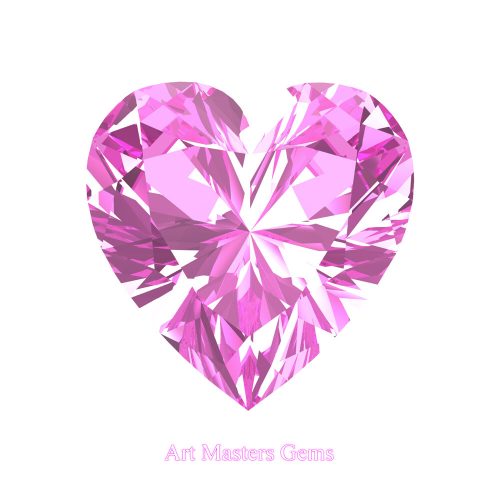 Art Masters Gems Standard 0.75 Ct Heart Light Pink Sapphire Created Gemstone HCG075-LPS