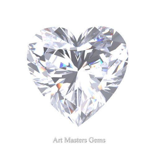 Art Masters Gems Standard 1.5 Ct Heart White Sapphire Created Gemstone HCG150-WS