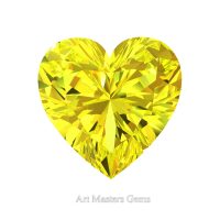 Art Masters Gems Standard 1.5 Ct Heart Yellow Sapphire Created Gemstone HCG150-YS