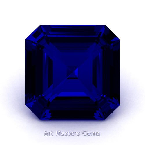 Art Masters Gems Standard 3.0 Ct Asscher Blue Sapphire Created Gemstone ACG300-BS