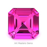 Art Masters Gems Standard 3.0 Ct Asscher Pink Sapphire Created Gemstone ACG300-PS