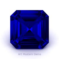 Art Masters Gems Standard 3.0 Ct Royal Asscher Blue Sapphire Created Gemstone ACG300-BS