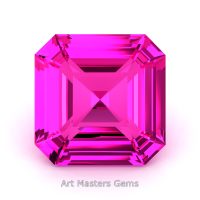Art Masters Gems Standard 4.0 Ct Asscher Pink Sapphire Created Gemstone ACG400-PS
