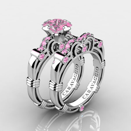 Art-Masters-Caravaggio-14K-White-Gold-1-5-Carat-Princess-Light-Pink-Sapphire-Engagement-Ring-Wedding-Band-Set-R623PS-14KWGLPS-P