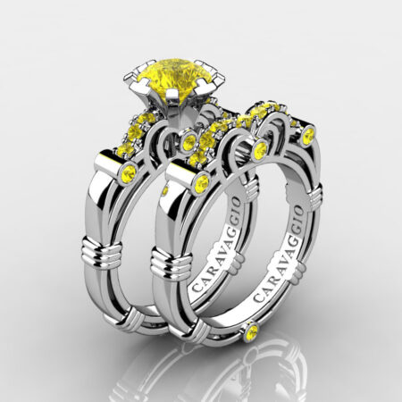 Art-Masters-Caravaggio-14K-White-Gold-1-0-Carat-Yellow-Sapphire-Engagement-Ring-Wedding-Band-Set-R623S-14KWGYS-P
