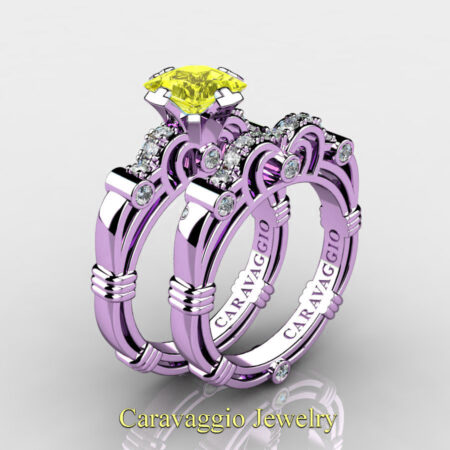 Art-Masters-Caravaggio-14K-Lilac-Gold-1-25-Carat-Princess-Yellow-Sapphire-Diamond-Engagement-Ring-Wedding-Band-Set-R623PS-14KLGDYS-P