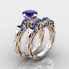 Art-Masters-Caravaggio-Rose-Gold-Vermeil-1-25-Carat-Princess-Blue-Sapphire-Engagement-Ring-Wedding-Band-Set-R623PS-RGVBS-P2