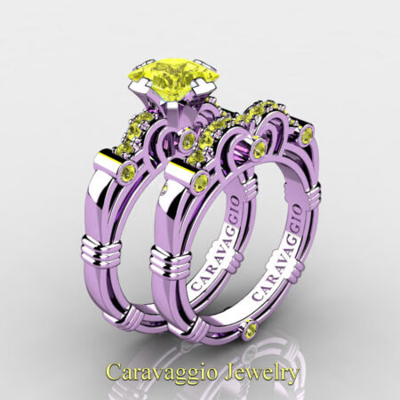 Art-Masters-Caravaggio-14K-Lilac-Gold-1-25-Carat-Princess-Yellow-Sapphire-Engagement-Ring-Wedding-Band-Set-R623PS-14KLGYS-P