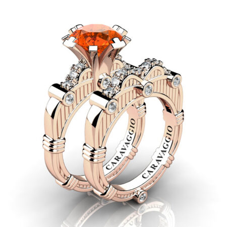 Art-Masters-Caravaggio-14K-Rose-Gold-3-0-Ct-Orange-Sapphire-Diamond-Italian-Engagement-Ring-Wedding-Band-Set-R823S-14KRGDOS2