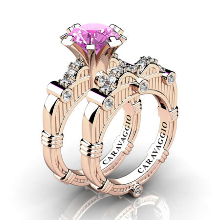 Art-Masters-Caravagio-14K-Rose-Gold-3-0-Ct-Light-Pink-Sapphire-Diamond-Italian-Engagement-Ring-Wedding-Band-Set-R843S-14KRGDLPS2