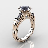 Art Masters Caravaggio 14K Rose Gold 1.0 Ct Grey Sapphire Engagement Ring R623-14KRGGS