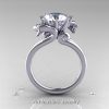 Art Masters 14K White Gold 3.0 Ct White Sapphire Dragon Engagement Ring R601-14KWGWS