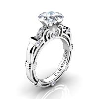 Art Masters Caravaggio 950 Platinum 1.25 Ct Princess Cut Certified Diamond Engagement Ring R623P-PLATLD